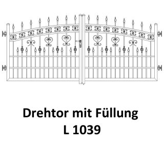 Drehtor L 1039, 2-flügelig für private Zaunsysteme