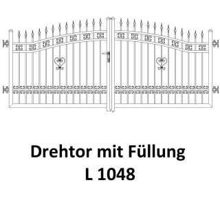 Drehtor L 1048, 2-flügelig für private Zaunsysteme