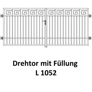 Drehtor L 1052, 2-flügelig für private Zaunsysteme