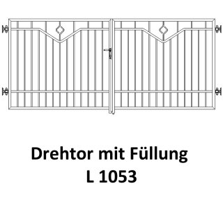 Drehtor L 1053, 2-flügelig für private Zaunsysteme