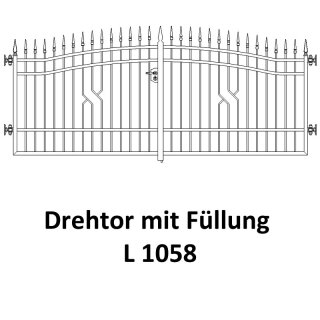 Drehtor L 1058, 2-flügelig für private Zaunsysteme