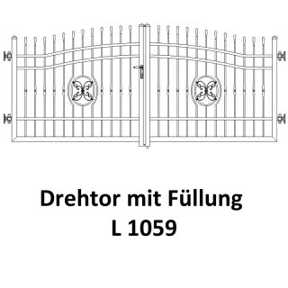 Drehtor L 1059, 2-flügelig für private Zaunsysteme