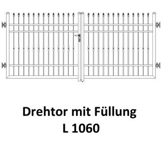 Drehtor L 1060, 2-flügelig für private Zaunsysteme