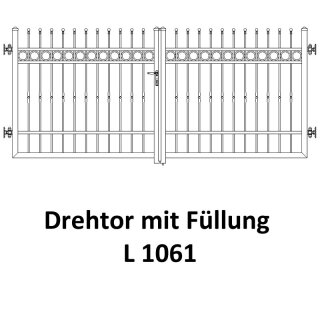 Drehtor L 1061, 2-flügelig für private Zaunsysteme