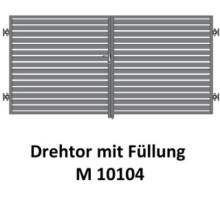 Drehtor M 10104, 2-flügelig für private Zaunsysteme