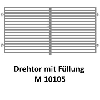 Drehtor M 10105, 2-flügelig für private Zaunsysteme