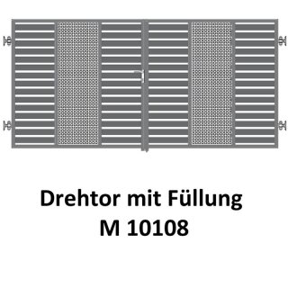 Drehtor M 10108, 2-flügelig für private Zaunsysteme