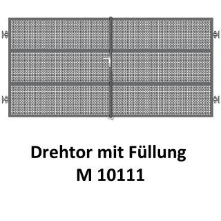 Drehtor M 10111, 2-flügelig für private Zaunsysteme