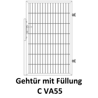 Gehtür C VA55, für private Zaunsysteme