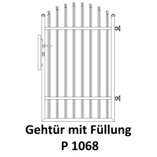 Gehtüre P 1068, für private Zaunsysteme