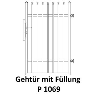 Gehtüre P 1069, für private Zaunsysteme