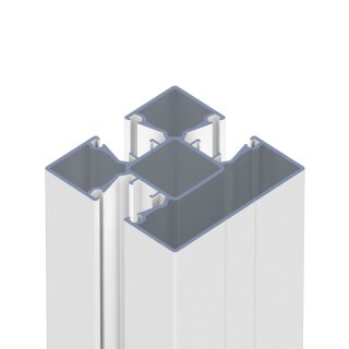 Alu-Steckzaunpfosten 87x87mm Verkehrsweiss 150cm