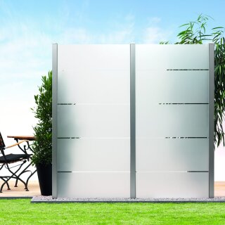 Glas-Sichtschutz Blockstreifen 90 x 180/90cm Schräge links
