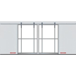 Bausatz 2-flg Scheunentor Rollen B=300 H=250cm