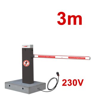 Mobile Komplettschranke MBAR 3m RAL 7015 mit Fertigfundament (230V)