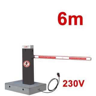 Mobile Komplettschranke MBAR 6m RAL 7015 mit Fertigfundament (230V)