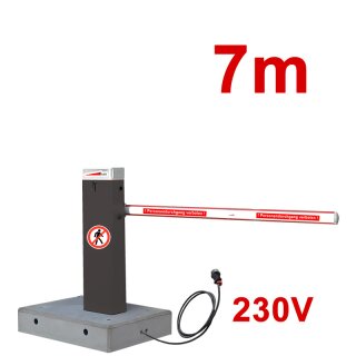 Mobile Komplettschranke MBAR 7m RAL 7015 mit Fertigfundament (230V)