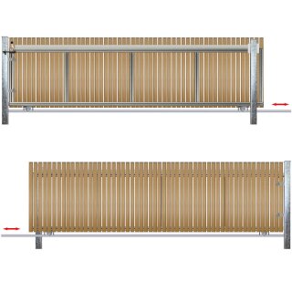 Schiebetor Hoftor Bausatz Bodengeführt zum Aufschrauben H=100, B=430