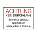 Aufkleber - "Achtung kein Durchgang"