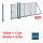 Freitragendes Stahl-Schiebetor S095, Enzianblau  ohne Antrieb 1, 2m Höhe, 6 0m Breite zwischen den Pfosten,  25x25mm