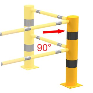 Eckpfosten 90° für Stechgeländersystem Stahlrohr Ø 152,4mm, Länge 1000mm, zum Aufdübeln