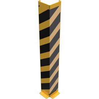 Anfahrtschutzwinkel Höhe 1200mm, gelb/schwarz, Stahlblech 6mm