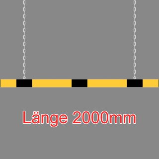 Barriere - Aluminiumprofil Länge 2000mm, Höhe 100mm mit einseitiger Markierungsfolie