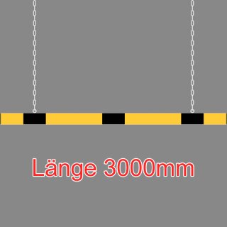 Barriere - Aluminiumprofil Länge 3000mm, Höhe 100mm mit einseitiger Markierungsfolie