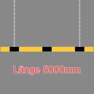 Barriere - Aluminiumprofil Länge 5000mm, Höhe 100mm mit einseitiger Markierungsfolie