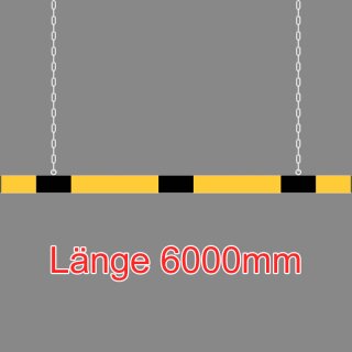 Barriere - Aluminiumprofil Länge 6000mm, Höhe 100mm beidseitige Markierungsfolie