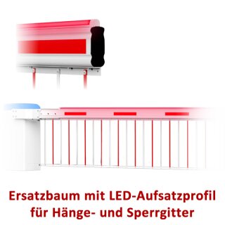 Ersatzbaum für Schranke S5000 LED, mit LED-Aufsatzprofil