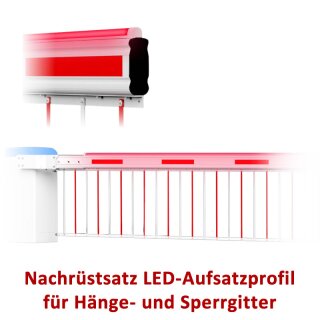 Nachrüstsatz für Schranke S6000, mit LED-Aufsatzprofil, Montage auf dem Baum