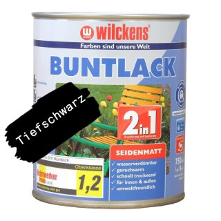 2in1 Buntlack Tiefschwarz seidenmatt 750 ml