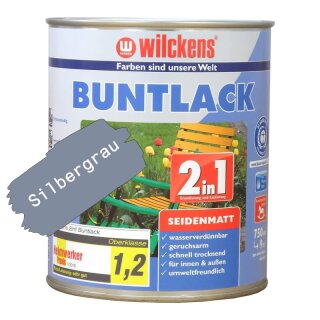 2in1 Buntlack Silbergrau seidenmatt 750 ml