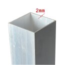 Aluminium Rechteckrohr 100x100x2mm, Länge 1800mm