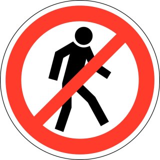 Alu Dibond Schild "Personendurchgang verboten" Rund Ø 20cm