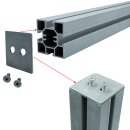 T-Nut Ständerprofil QT50 mit 1x Abdeckkappe eckig