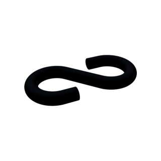 S-Haken aus Stahl, schwarz beschichtet