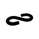 S-Haken aus Stahl, schwarz beschichtet