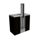 Edelstahlpfosten Voll-Versenkbar, Rund Ø 154 mm, Überflur 750 mm