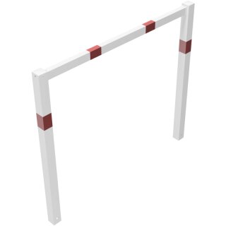 Wegesperre, feststehend, geschweißt, Rot/Weiß