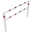 Wegesperre, feststehend, geschweißt, Rot/Weiß