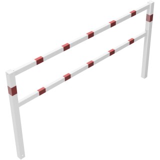 Wegesperre, feststehend, geschweißt, Rot/Weiß