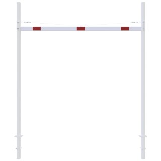 Höhenbegrenzer verzinkt, Rot/Weiß, Breite 3,0 m, feststehend