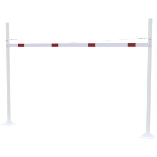 Höhenbegrenzer verzinkt, Rot/Weiß, Breite 4,0 m, feststehend