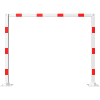 Höhenbegrenzer verzinkt, Rot/Weiß, Breite 3,0 m, feststehend