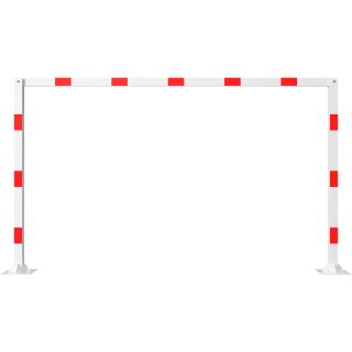 Höhenbegrenzer verzinkt, Rot/Weiß, Breite 4,0 m, feststehend