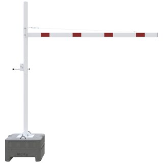 Höhenbegrenzer Mobil, Rot/Weiß Breite 3000 mm, mit Dreikantverschluss