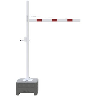 Höhenbegrenzer Mobil, Rot/Weiß, Breite 2000 mm, mit Profilzylinderschloss