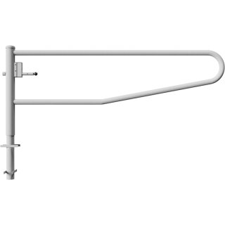 Drehbare Handschranke, Breite 2500 mm, verzinkt, für Dreikantverschluss